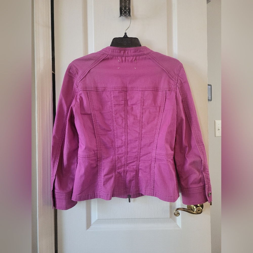 Lafayette 148 NY Orchid Pink Moto Utility Jacket Size Medium - Picture 2 of 9